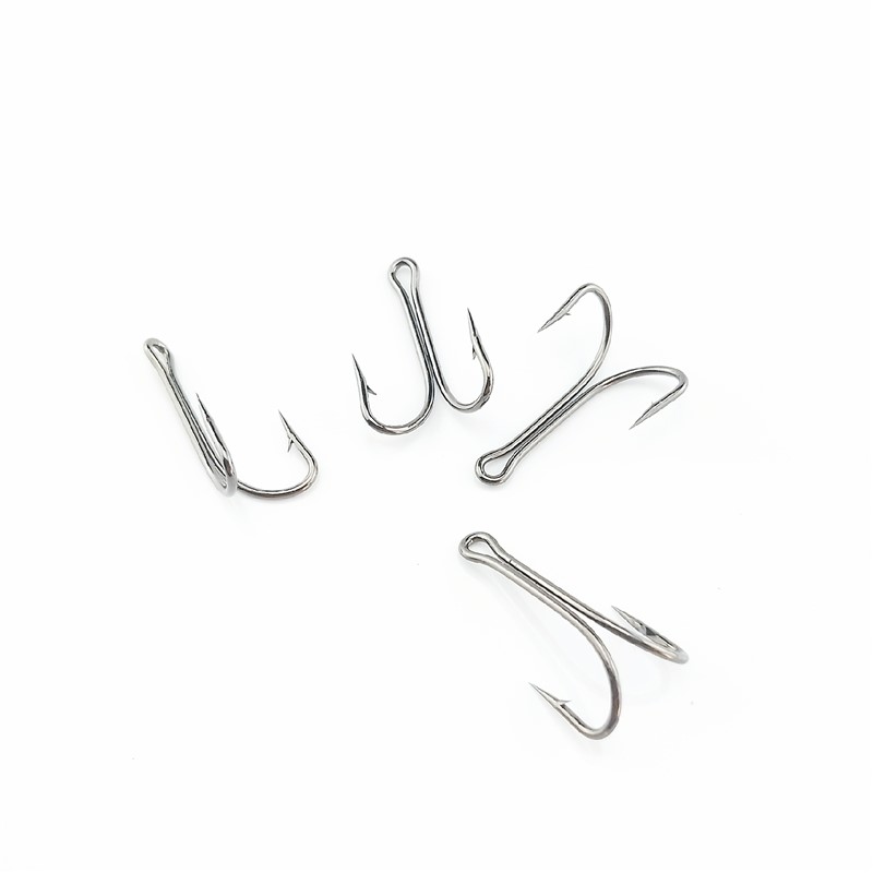 Fishing Hook Barbless - 5 oder 10 Stück/Los Doppel-Angelhaken Kohlenstoffs