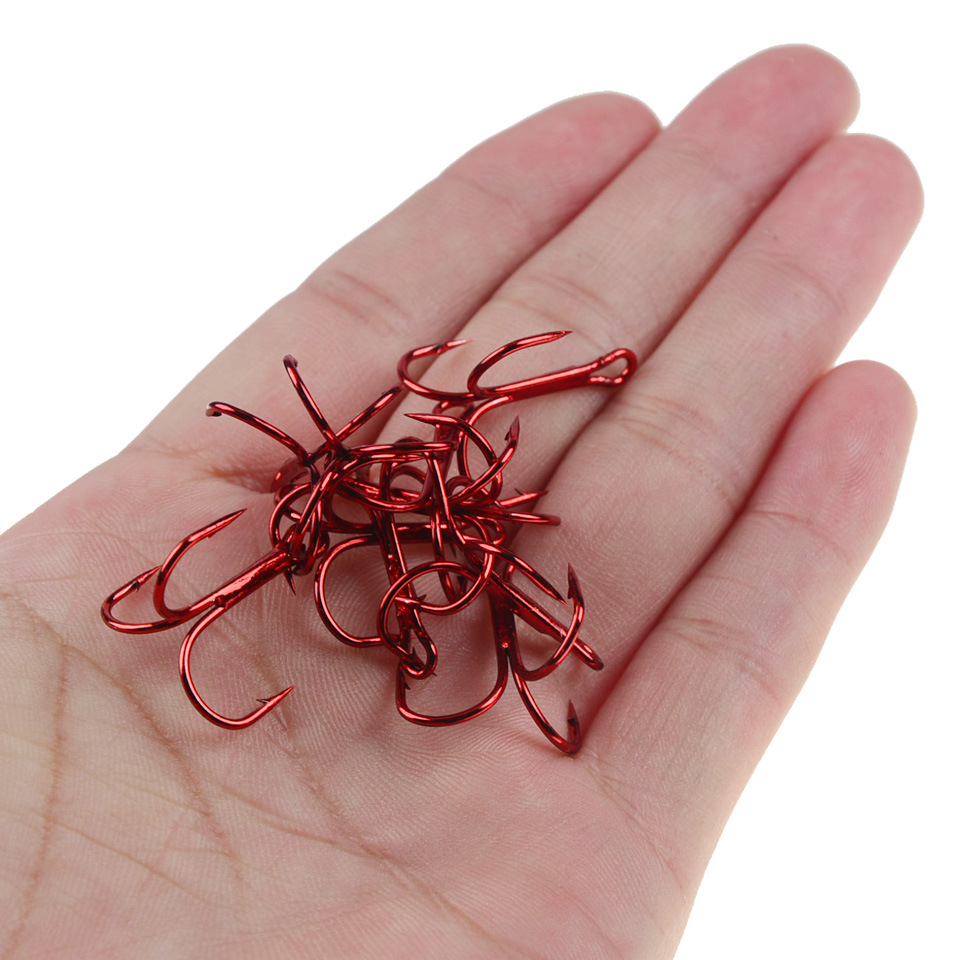 Fishing Hook Sharpener - 10PCS Schwarz/Rot Geschärfte Angeln Drillinge Fisch