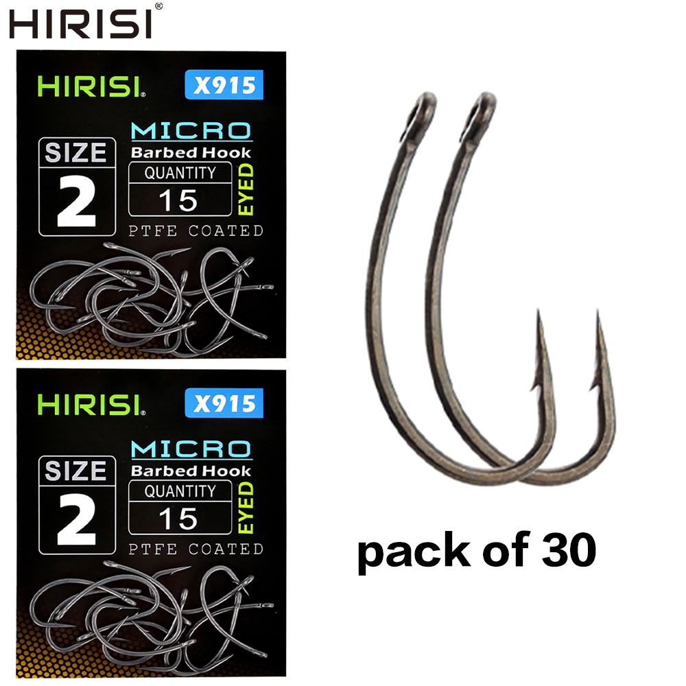 Fishing Hook Barbless - Hirisi 30x Karpfen Angelhaken mit Öse
