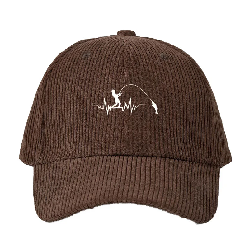Fishing Hook - Personalisierbare Cord-Baseballkappe für Herren und Damen,