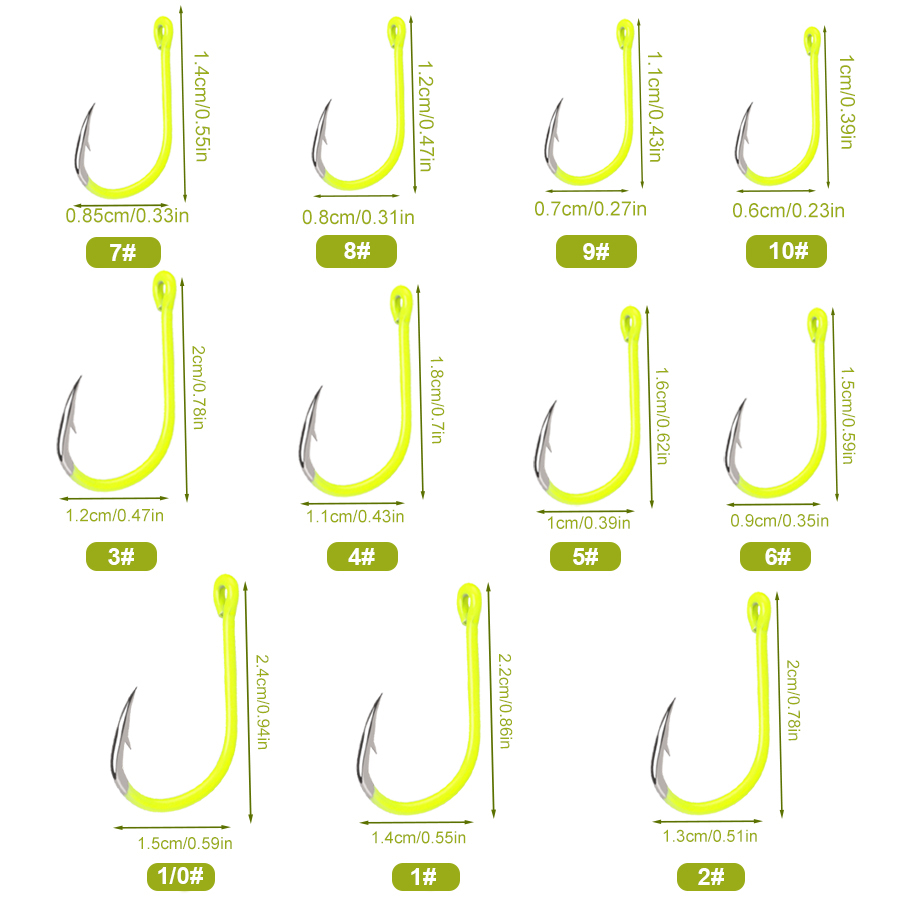 NGB 50 Stück 1/0 # -10 # Fluor – Fishing Hook Barbless Bewertung und Preis