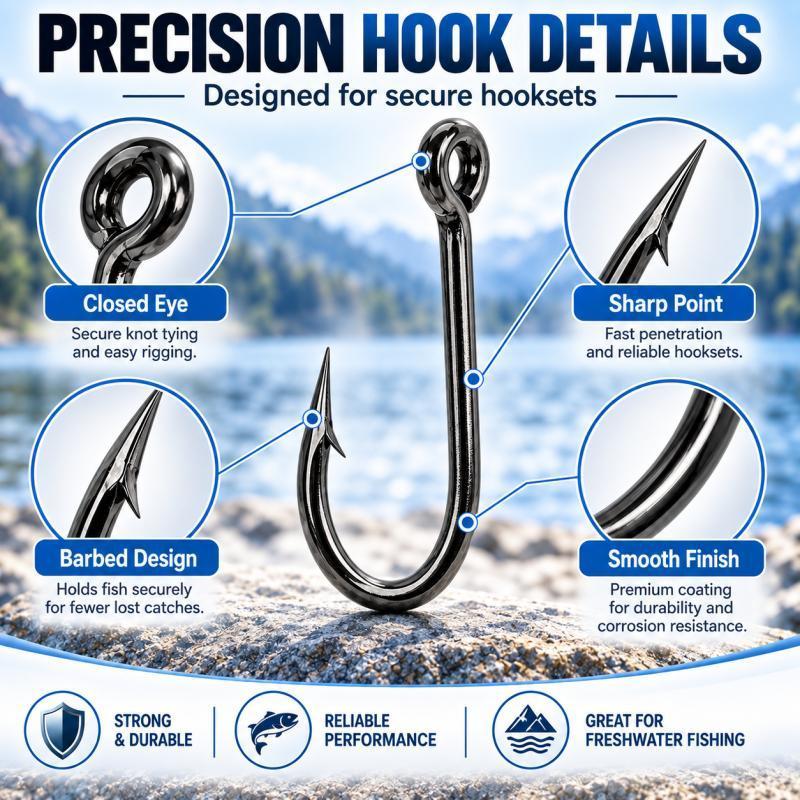 100-teiliges Set mit Widerhake – Fishing Hook Assortment Bewertung und Preis