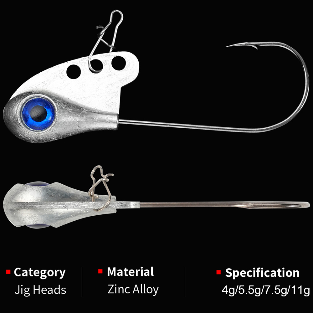 2Pcs Jig Kopf Haken 4g 5,5g 7, – Fishing Hook Size Bewertung und Preis